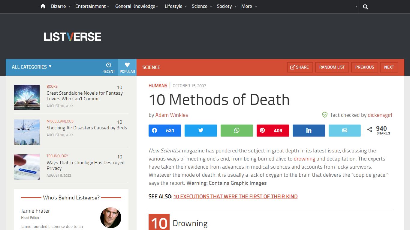 10 Methods of Death - Listverse