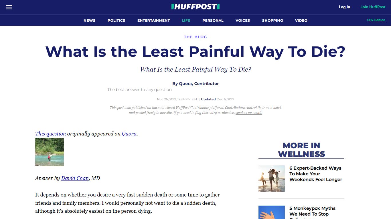 What Is the Least Painful Way To Die? | HuffPost Life